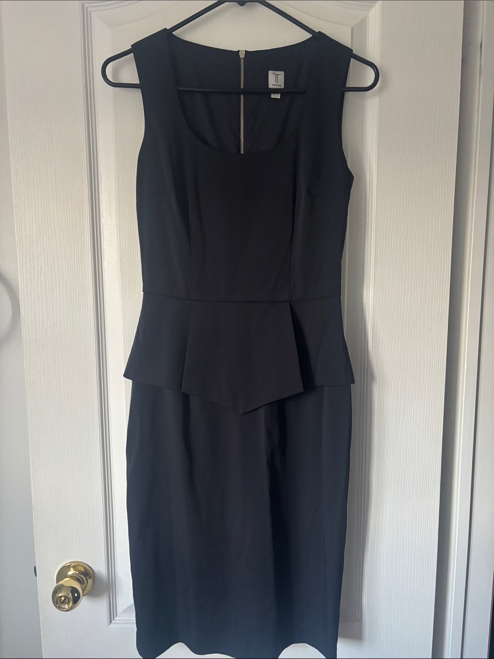 Classic Black Peplum Sheath Dress